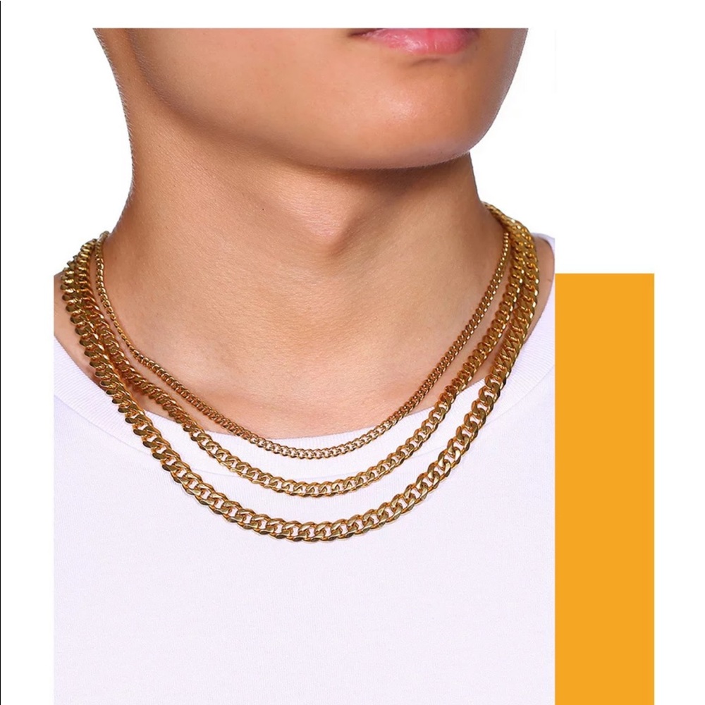 Basic Stainless Steel Necklace for Men Curb Cuban - Picture 1 of 7